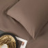 Комплект постельного белья Однотонный Сатин CS054 Серо-коричневый Евро 4 наволочки