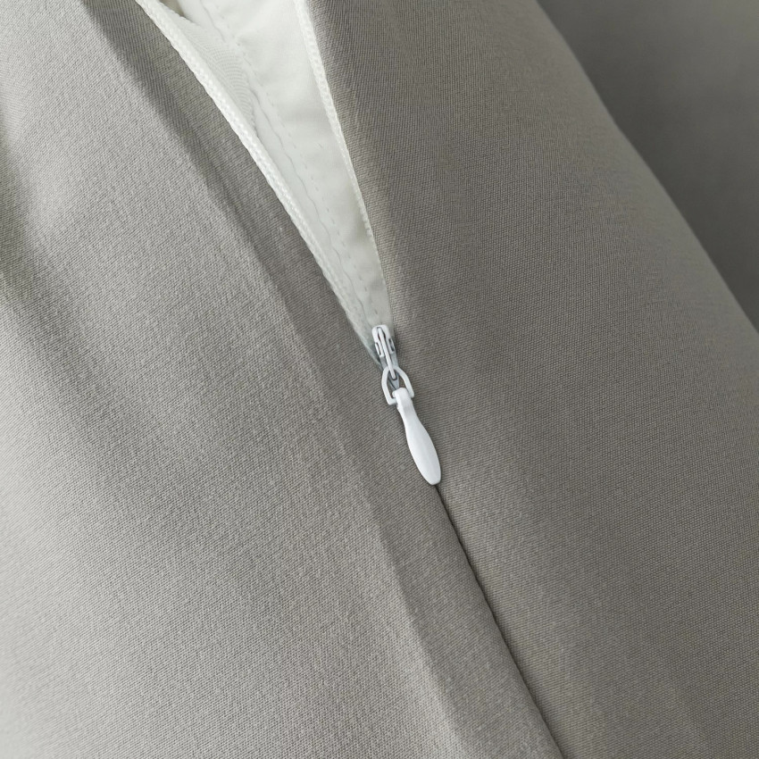 Комплект постельного белья Однотонный Сатин CS055 на резинке Серый 2 сп. наволочки 50x70