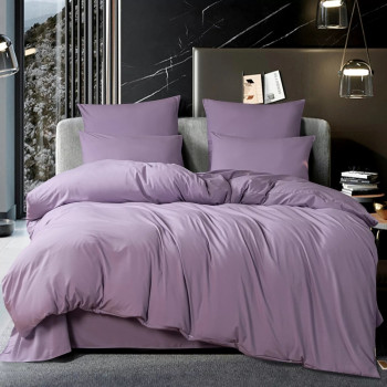 Комплект постельного белья Однотонный Сатин 056 Светло-фиолетовый 1.5 сп. наволочки 50x70