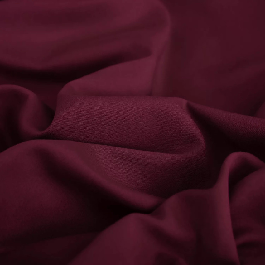 Комплект постельного белья Однотонный Сатин CS022 на резинке Бордовый Евро 4 наволочки