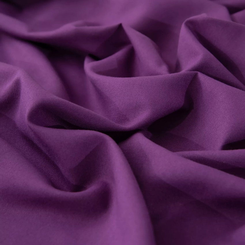 Комплект постельного белья Однотонный Сатин CS027 Темно-фиолетовый Евро 4 наволочки