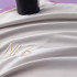 Комплект постельного белья Сатин-Шелк Я IN LOVE 002 Молочный / Сиреневый Семейный на резинке 180х200х30 4 наволочки
