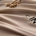 Комплект постельного белья Сатин-Шелк Я IN LOVE 007 Темно-серый / Кремовый Семейный на резинке 180х200х30 4 наволочки