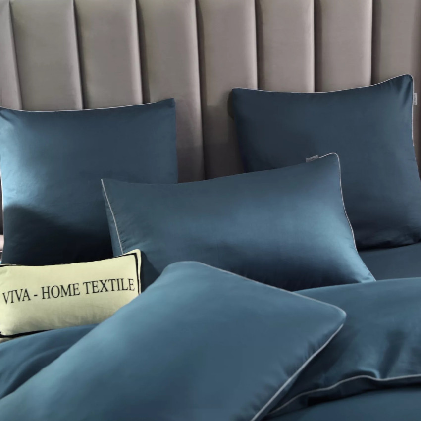 Постельное белье Египетский хлопок Элитный Голубой 2 спальный на резинке 160x200x30