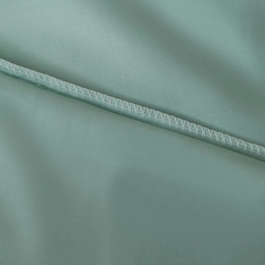 Постельное белье Египетский хлопок Премиум широкий кант Светло-бирюзовый 2 спальный на резинке 140x200x30