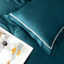 Постельное белье Египетский хлопок Премиум широкий кант Лазурно-синий 2 спальный на резинке 180x200x30