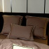 Постельное белье Египетский хлопок Премиум широкий кант Светло-коричневый 2 спальный на резинке 180x200x30