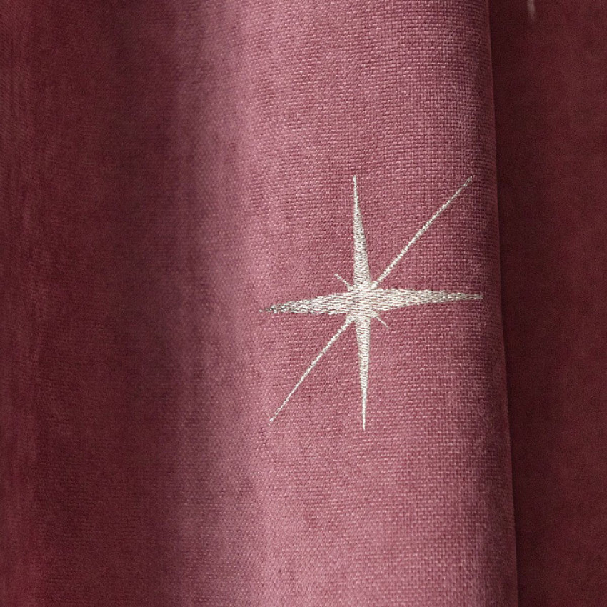 Комплект шторы и покрывало с вышивкой Бэлли Розовый