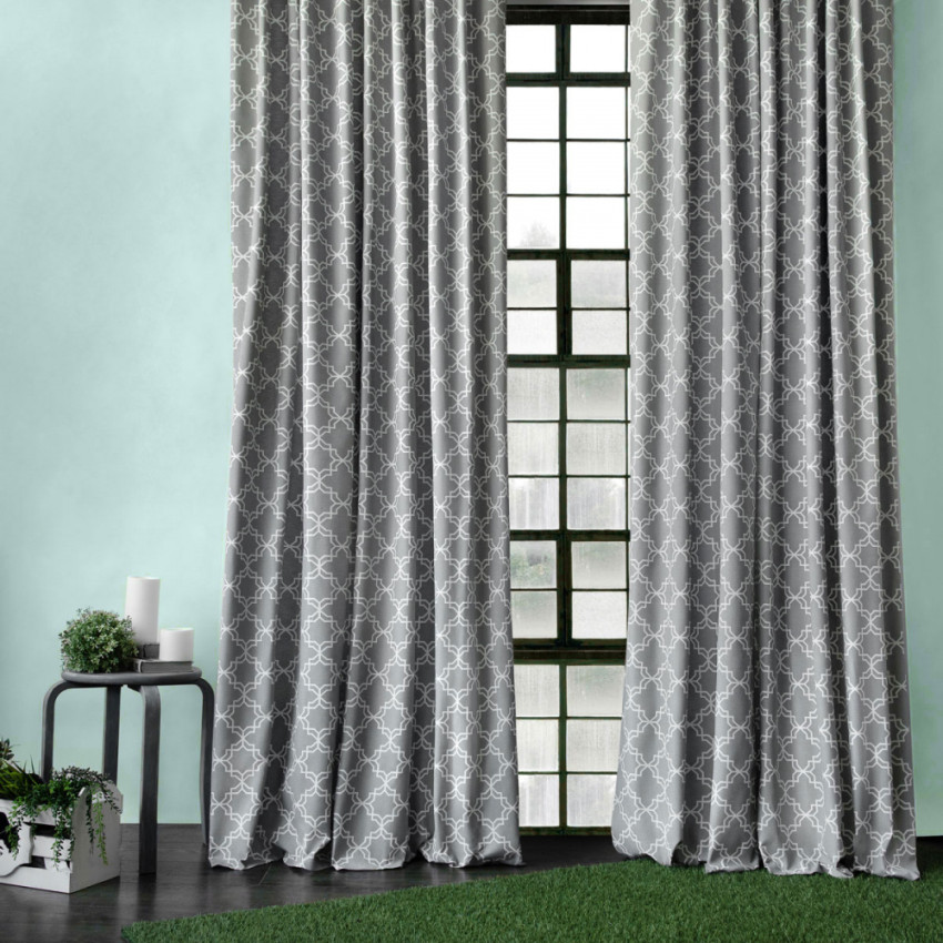 Портьерная ткань для штор Тристан Серый, 180 см