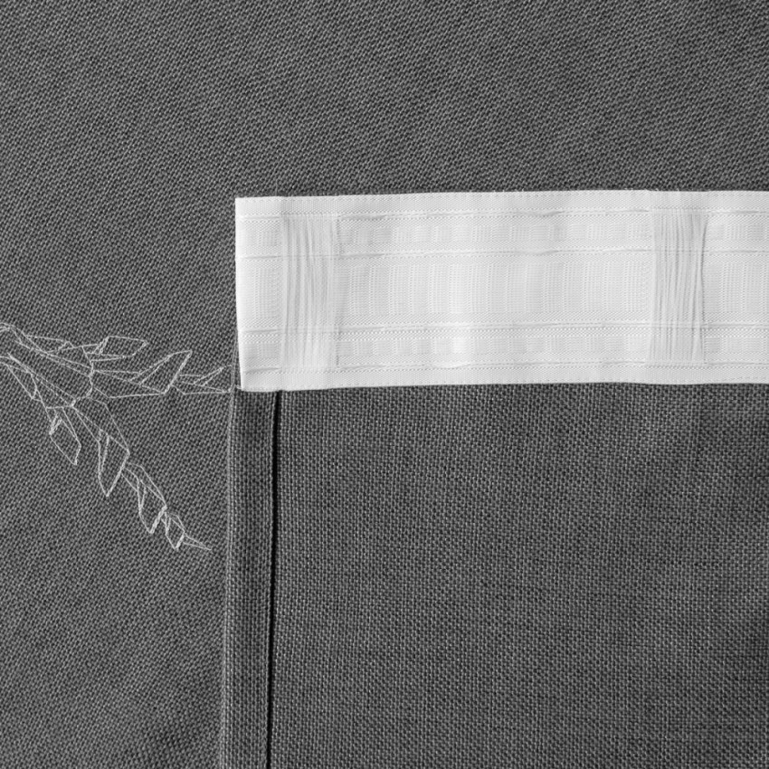 Комплект штор с вышивкой Лука Серый, 145х270 см - 2 шт.