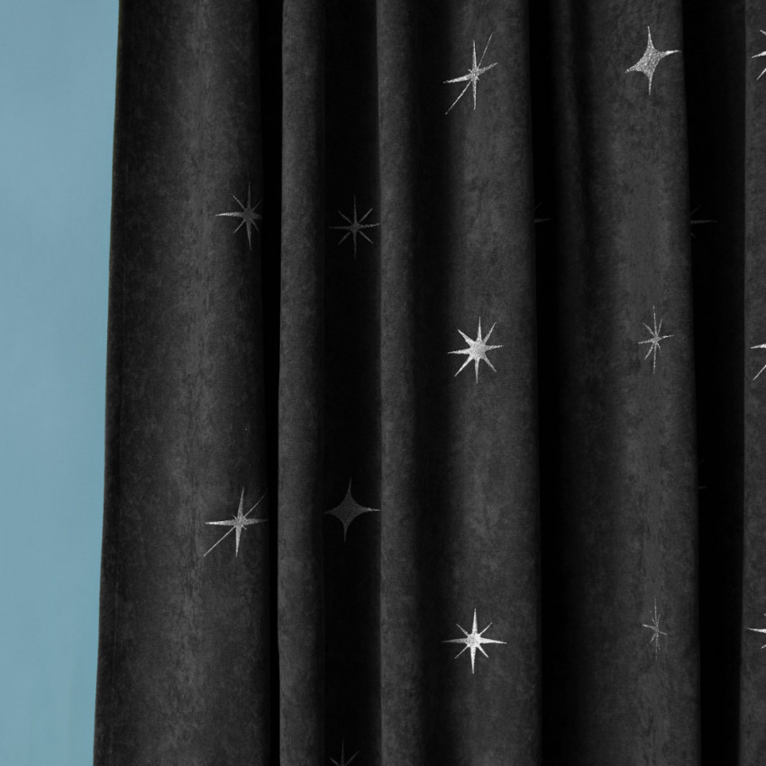 Комплект штор с вышивкой Бэлли Черный, 145x270 см - 2 шт.