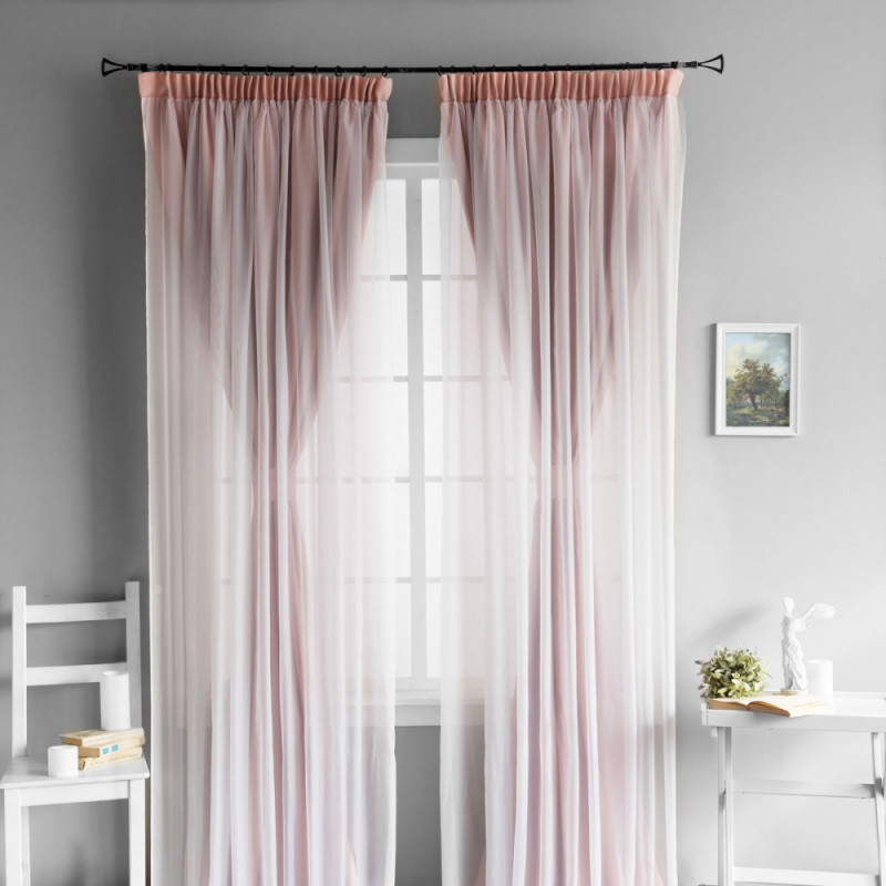 Комплект штор с вуалью Милли Розовый 140x270 см - 2 шт.