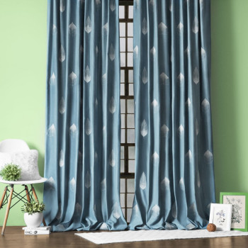 Комплект штор с вышивкой Элис Серо-голубой, 145x270 см - 2 шт.