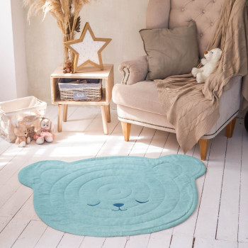 Декоративный коврик Тедди Небесно-Голубой 130x100