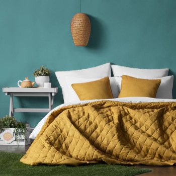Покрывало с наволочками Ким Горчичный 230х250 см