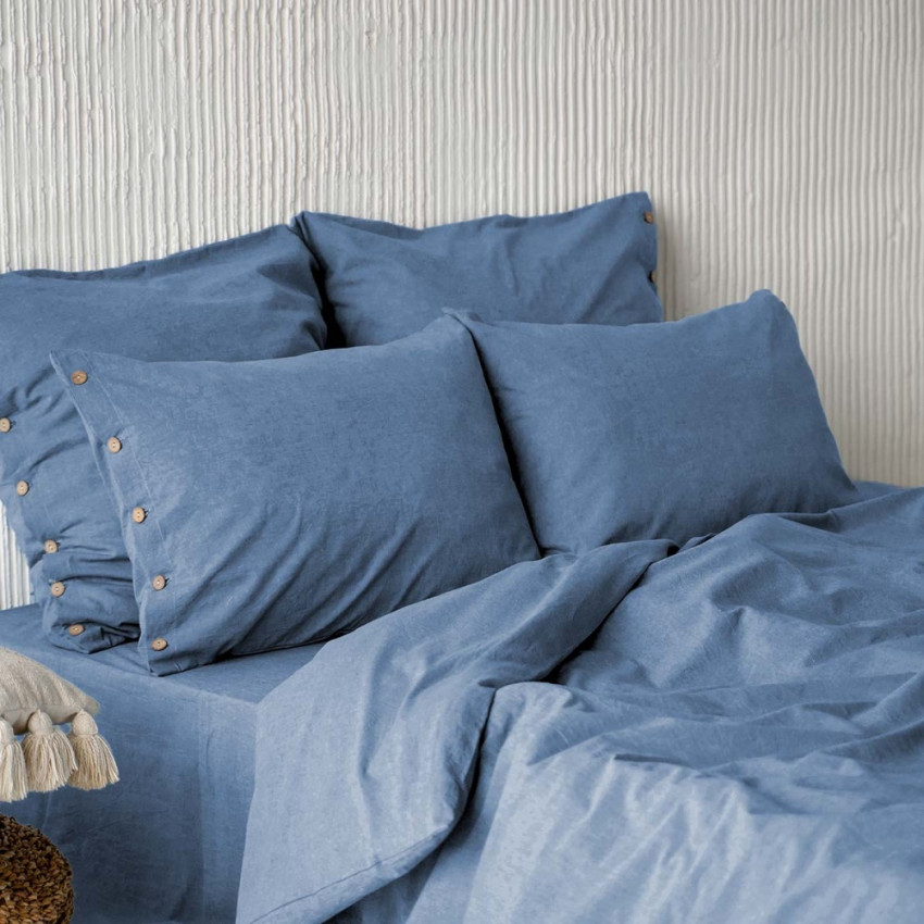 Комплект постельного белья Бойл Джинс 2 сп с простыней на резинке 180x200x25