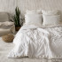 Комплект постельного белья Бойл Белый Евро с простыней на резинке 160x200x25