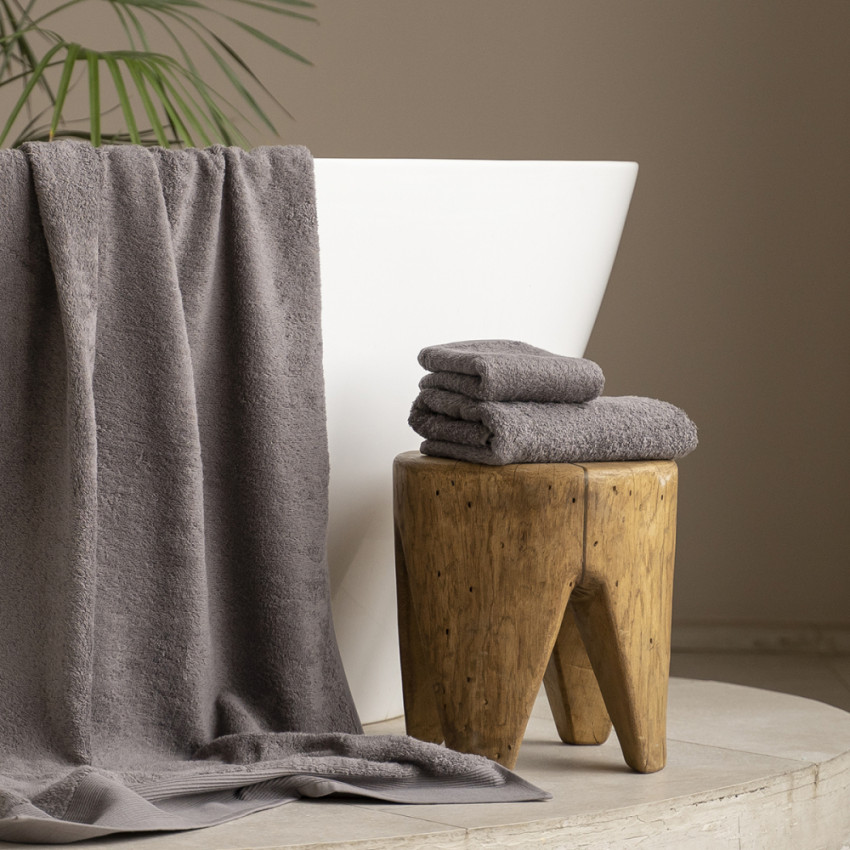 Махровое полотенце Плейн Темно-серый 30x50