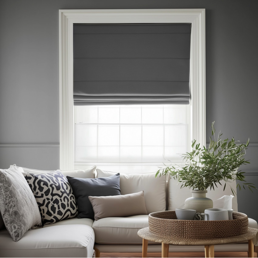 Римская штора блэкаут Мириам Серый 100х175 см