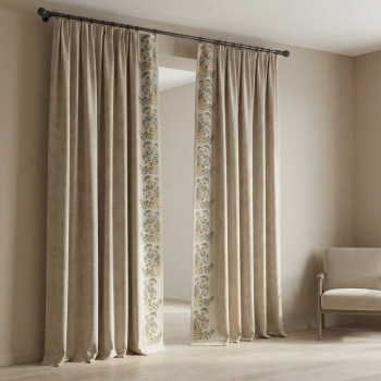 Комплект штор с вышивкой Пауль Бежевый 200х290 см