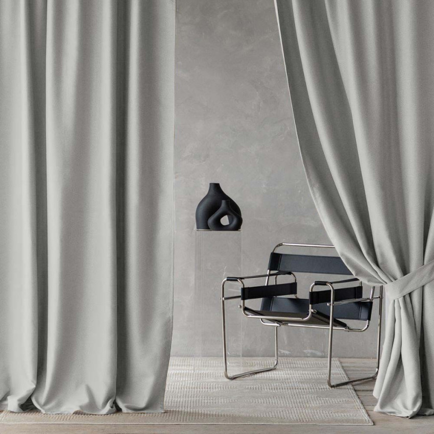 Комплект штор с подхватами Вандер Серебристый 200x270 см - 2 шт. Комплект штор с подхватами Вандер Серебристый 200x270 см - 2 шт.