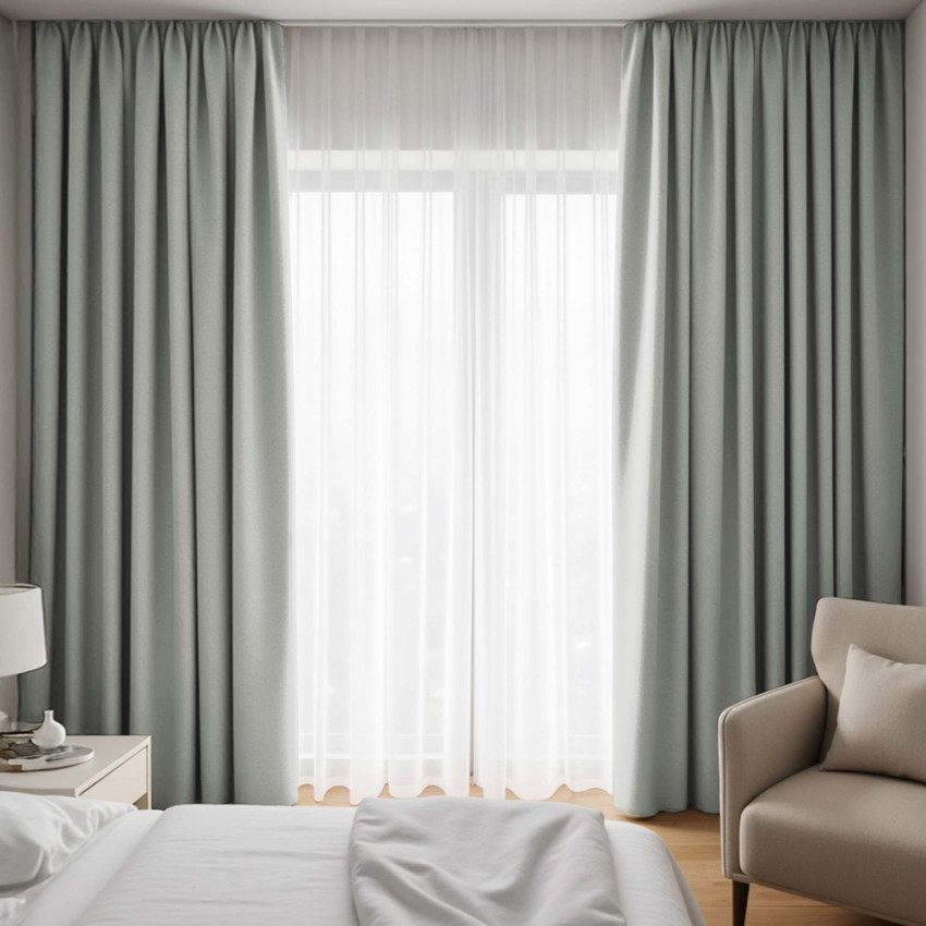 Комплект штор блэкаут с подхватами Мириам Светло-серый 200х250 см