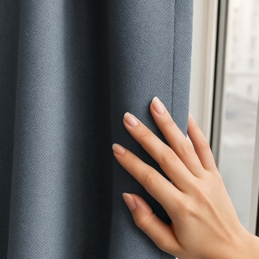 Комплект штор блэкаут с подхватами Мириам Синий 200х250 см