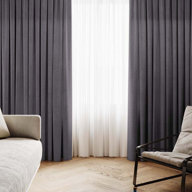 Комплект штор с подхватами Софт Темно-Серый, 145х270 см - 2 шт. Комплект штор с подхватами Софт Темно-Серый, 145х270 см - 2 шт.
